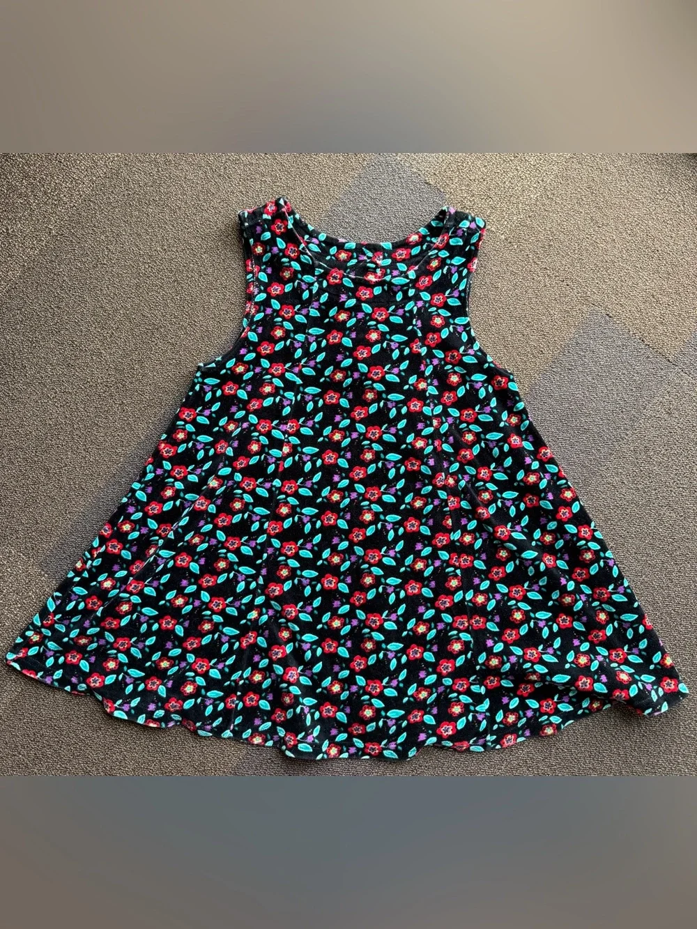 Gymboree rainbow tag floral velour dress size large (4T/5T)